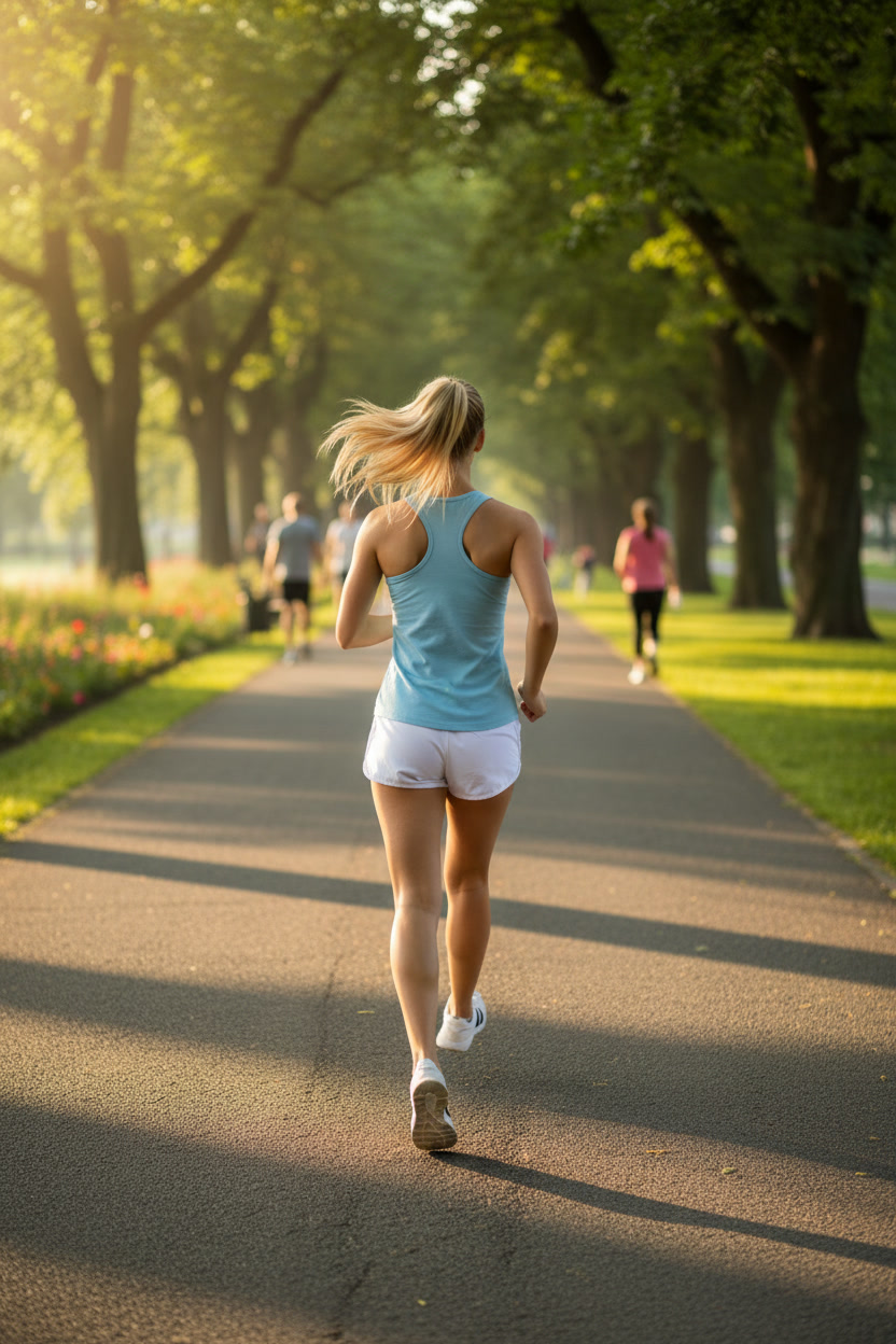 Kayla running city park